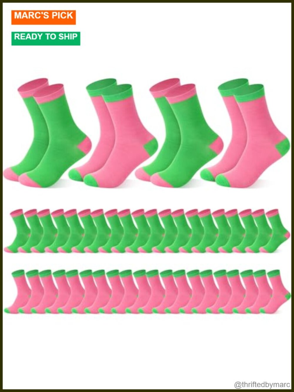 24 Pairs Cotton Blend Mid-Calf Novelty Socks for Women Men Fit Shoe Size 7-11
